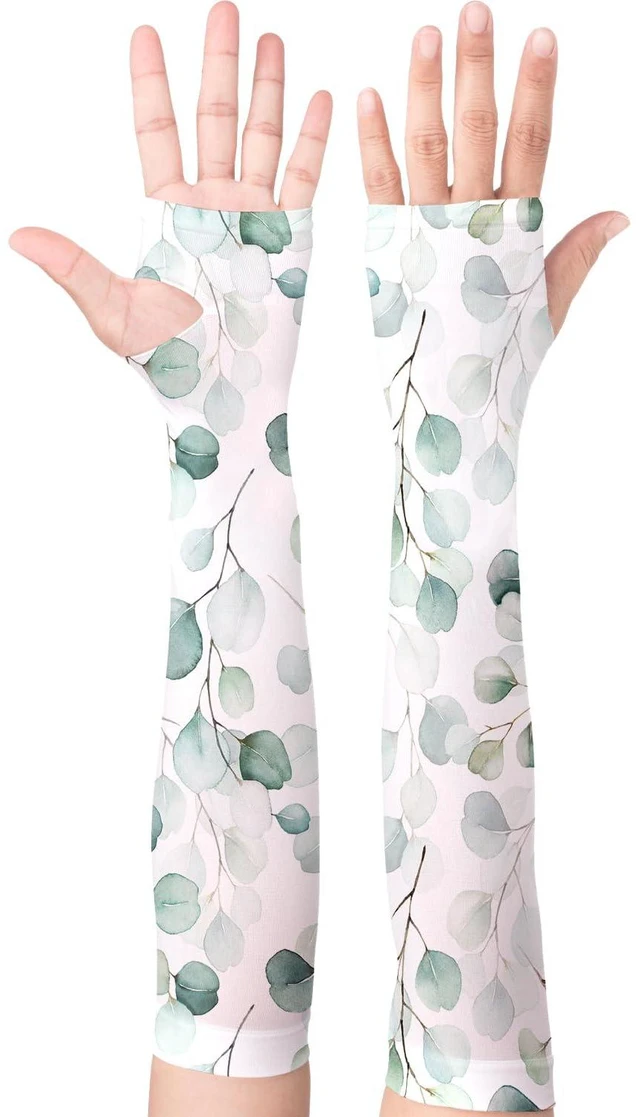 Main image of KIEMTR Gardening Sleeves,Sun Protection Arm Cooling Sleeves for Gardening,Thorn Proof Sleeves to Cover Arms for Women Men (Green leaves, 19×5×3.5IN)