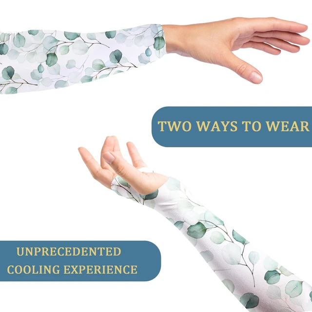 Alt view image 3 of 6 - KIEMTR Gardening Sleeves,Sun Protection Arm Cooling Sleeves for Gardening,Thorn Proof Sleeves to Cover Arms for Women Men (Green leaves, 19×5×3.5IN)
