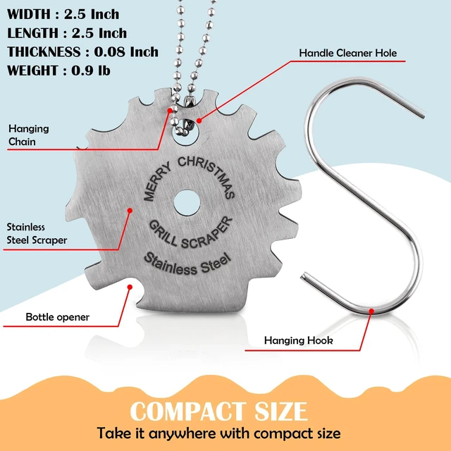 Alt view image 5 of 7 - Grill Scraper Stocking Stuffers for Adults Men Women Gifts Teens Gift for Men Who Have Everything Dad Christmas Mom Grandma Grandpa Him Her Stuffer Husband Ideas Boyfriend Father Kitchen Gadgets