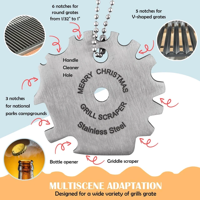 Alt view image 6 of 7 - Grill Scraper Stocking Stuffers for Adults Men Women Gifts Teens Gift for Men Who Have Everything Dad Christmas Mom Grandma Grandpa Him Her Stuffer Husband Ideas Boyfriend Father Kitchen Gadgets