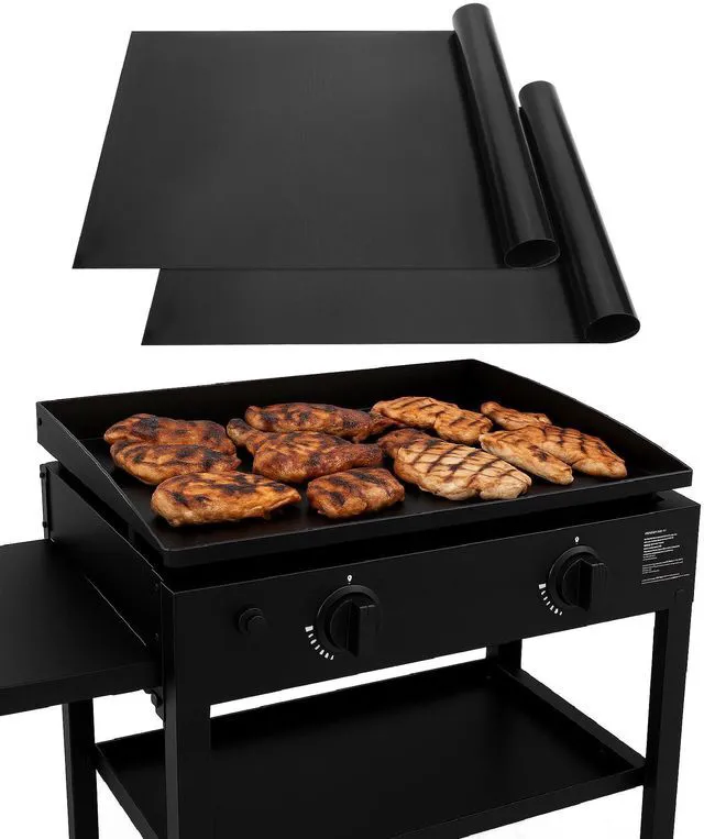 Main image of UNCO- Grill Mats for Outdoor Grill, 28" x 17.8", 2 Pack, Black, Nonstick Reusable Grilling Mats for Outdoor Grill for 28 Inch Blackstone Griddle, BPA and PFOA Free with PTFE-Fiberglass Coating