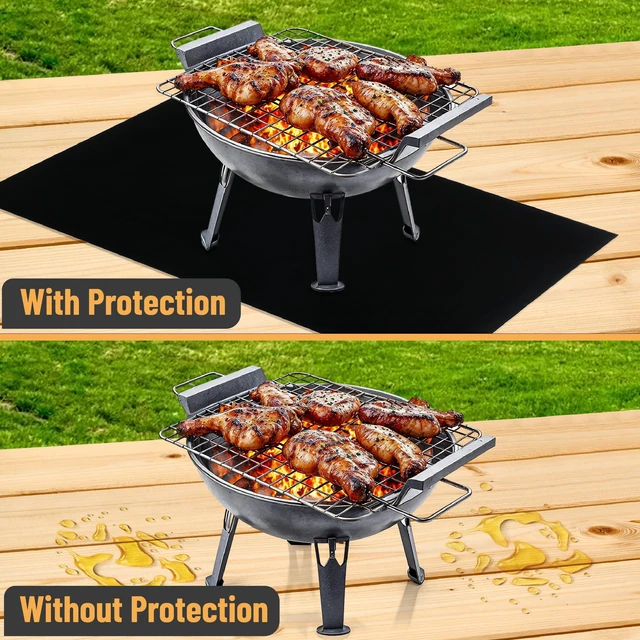 Alt view image 6 of 7 - UNCO- Grill Mats for Outdoor Grill, 28" x 17.8", 2 Pack, Black, Nonstick Reusable Grilling Mats for Outdoor Grill for 28 Inch Blackstone Griddle, BPA and PFOA Free with PTFE-Fiberglass Coating