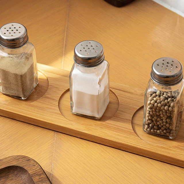 Alt view image 7 of 7 - ATB Glass Salt and Pepper Shakers with Stainless Steel Lids - Farmhouse Style Spice Dispensers, Freshness Seal Sugar Shaker, Glass Spice Jar for Various Seasonings (Rectangular)