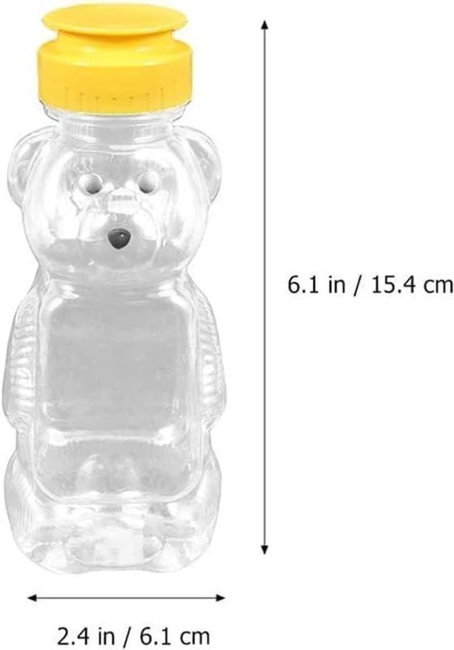 Alt view image 2 of 7 - DPWOUM Yellow Plastic Bear Honey Bottle Jars, Empty Honey Squeeze Bottle with Flip-top Lid for Storing and Dispensing,Flap Caps for Storing and Dispensing,Kitchen Utensils and Gadgets(8 Oz)