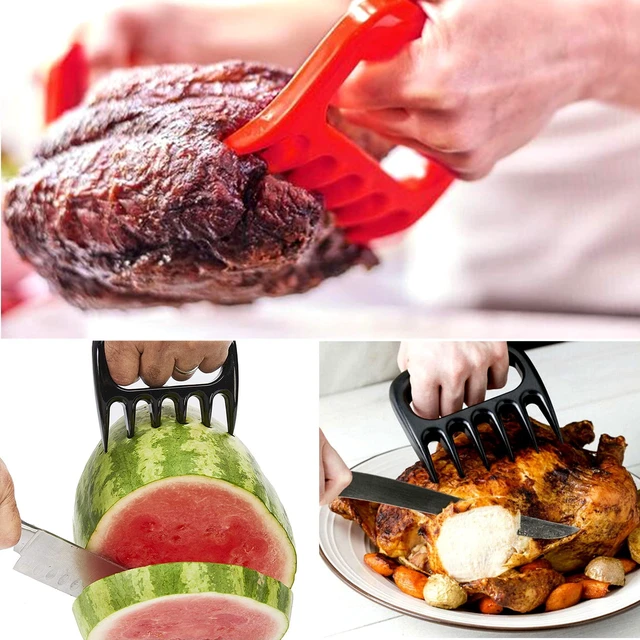 Alt view image 2 of 7 - 2 PACK Meat Claws, Strongd Plastic Claws, Claws Meat Shredder for Grilling, Roasting Turkeys, Chopping and Carving Foods (Red)