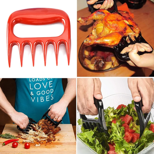 Alt view image 3 of 7 - 2 PACK Meat Claws, Strongd Plastic Claws, Claws Meat Shredder for Grilling, Roasting Turkeys, Chopping and Carving Foods (Red)