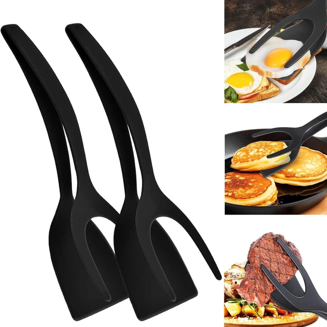 Main image of Egg Flipper Spatula Tongs - 2 in 1 Grip and Flip Spatula | for Kitchen Use, Multi-purpose Non-Stick Kitchen Gadgets for Pancake, Quesadillas, Omelettes, Cooking, Sandwiches, Steak