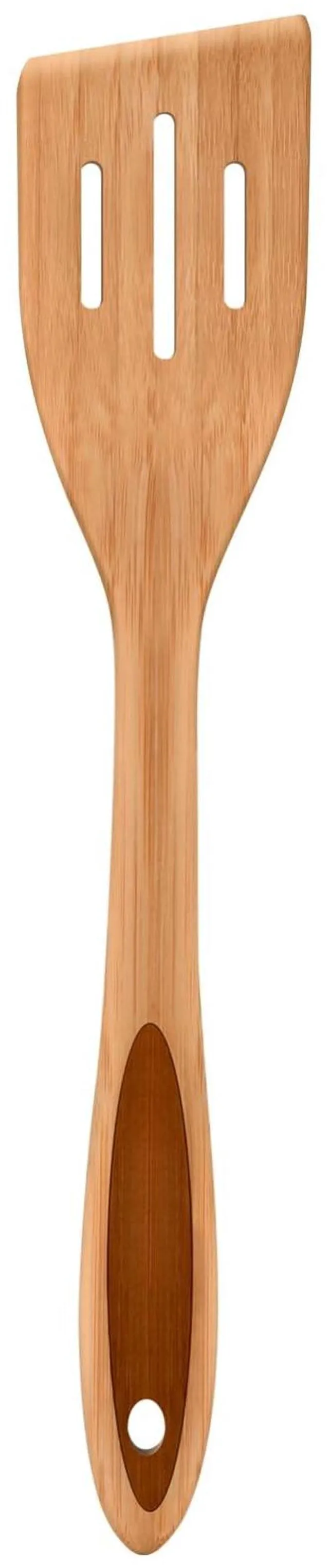 Main image of 12" Wooden Slotted Spatula Turner, thick Bamboo Kitchen Spatula Turner, Egg Scraper, Wood Cooking Utensil, Kitchen Spatulas for Flipping, Serving, Scraping & Turning.