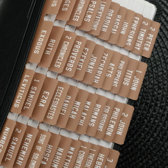 Alt view image 3 of 7 - UPAFEXXI-Laminated Bible Tabs, Bible Tabs for Women and Men | Reposition Large Print Stickers, Easy to Read and Apply, 80Chapters Labels for Easy Navigation(Mocha Mousse)