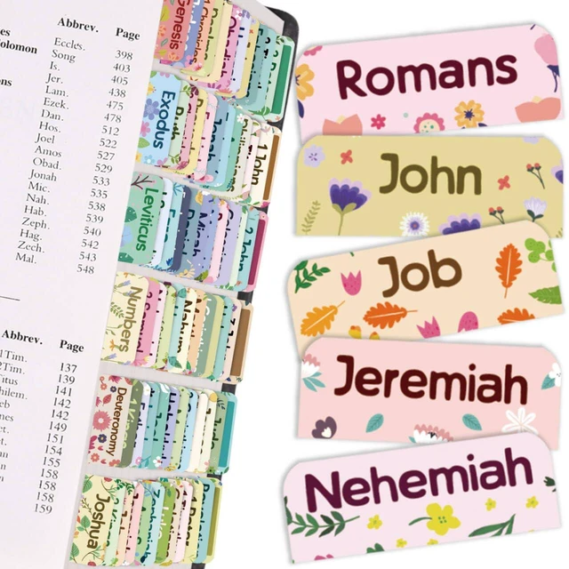 Main image of 75 Bible Tabs,Easy Navigation and Quick Reference,Little Flower | 66 Personalized Scripture Index Tabs and 9 Blank Labels Tear-Resistant,Large Print and Laminated Labels for Women&Men
