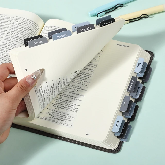 Alt view image 7 of 7 - Bible Tabs, 75 Tabs, Onyx Shadow | Laminated Bible Tabs for Women and Men, Bible Tabs for Study Bible, Bible Index Tabs, Bible Book Tabs, Bible Labels Tabs
