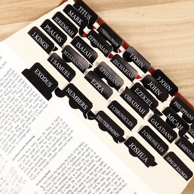 Alt view image 2 of 7 - Bible Tabs for Men, Black Large Print Index Tabs for Bible Chapters | 66 Tags and 24 Blank Tabs, Fits NIV/KJV/ESV, Dual-Sided and Quick-Find, Rounded Edges & Zero Added Bulk, With Operating Guide