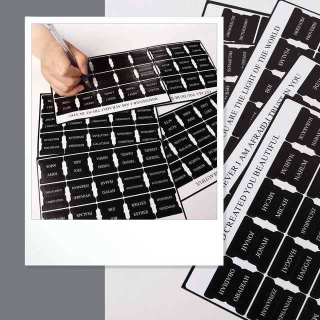 Alt view image 6 of 7 - Bible Tabs for Men, Black Large Print Index Tabs for Bible Chapters | 66 Tags and 24 Blank Tabs, Fits NIV/KJV/ESV, Dual-Sided and Quick-Find, Rounded Edges & Zero Added Bulk, With Operating Guide