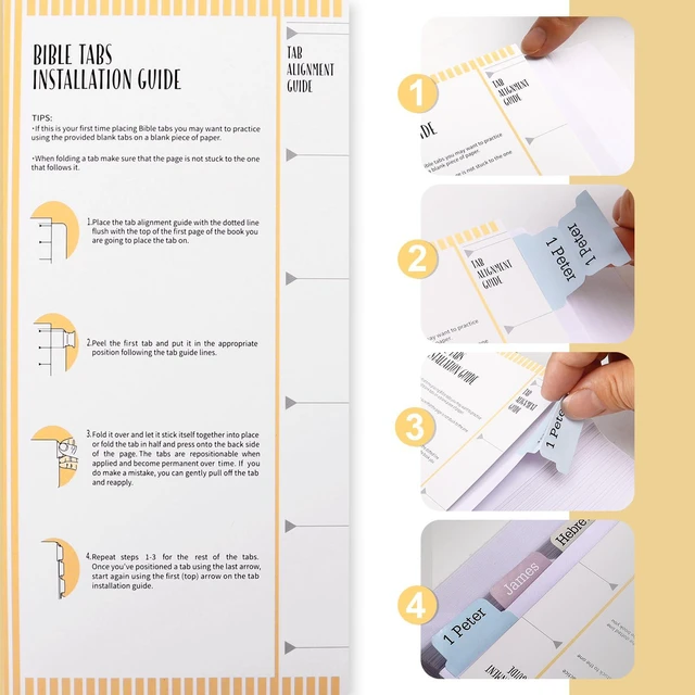Alt view image 7 of 7 - Bible Tabs for Men, Black Large Print Index Tabs for Bible Chapters | 66 Tags and 24 Blank Tabs, Fits NIV/KJV/ESV, Dual-Sided and Quick-Find, Rounded Edges & Zero Added Bulk, With Operating Guide