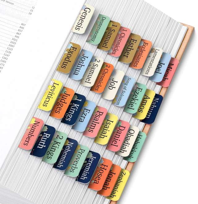 Main image of Bible Tabs, 75 Tabs, Tulip Touch | Laminated Bible Tabs for Women and Men, Bible Tabs for Study Bible, Bible Index Tabs, Bible Book Tabs, Bible Labels Tabs