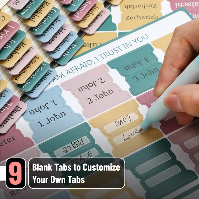 Alt view image 3 of 7 - Bible Tabs, 75 Tabs, Tulip Touch | Laminated Bible Tabs for Women and Men, Bible Tabs for Study Bible, Bible Index Tabs, Bible Book Tabs, Bible Labels Tabs