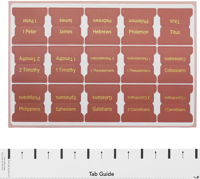 Alt view image 6 of 7 - Laminated Bible Tabs, 75 pcs, Easy-to-Read & Apply | Metallic Gold Foil Embossed Lettering, Easy-to-Read & Apply, Tear Resistant Index Tabs for Women and Men, Bible Study
