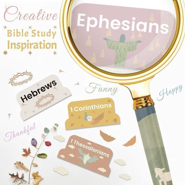 Alt view image 4 of 7 - Bible Tabs with Unique Stickers, Laminated Bible Tabs for Women & Men, Christian Gifts, Boho Theme, Large Print Bible Tabs for Easy Navigation, Bible Book Index Tabs Labels, Bible Study Supplies