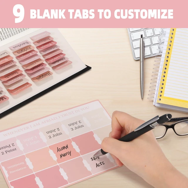 Alt view image 3 of 7 - Bible Tabs for Women and Men 75 Tabs,Bible Tabs for Kids, Pink Bible Tabs,Bible Book Tabs,Bible Tabs for Study Bible, Bible Index Tabs,Bible Study Supplies