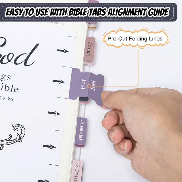 Alt view image 2 of 7 - Bible Tabs, 75 Tabs, Laminated Bible Index Tabs for Women and Men, Bible Book Tabs for Easy Navigation, Large Print Easy to Read (Sunset Shade)