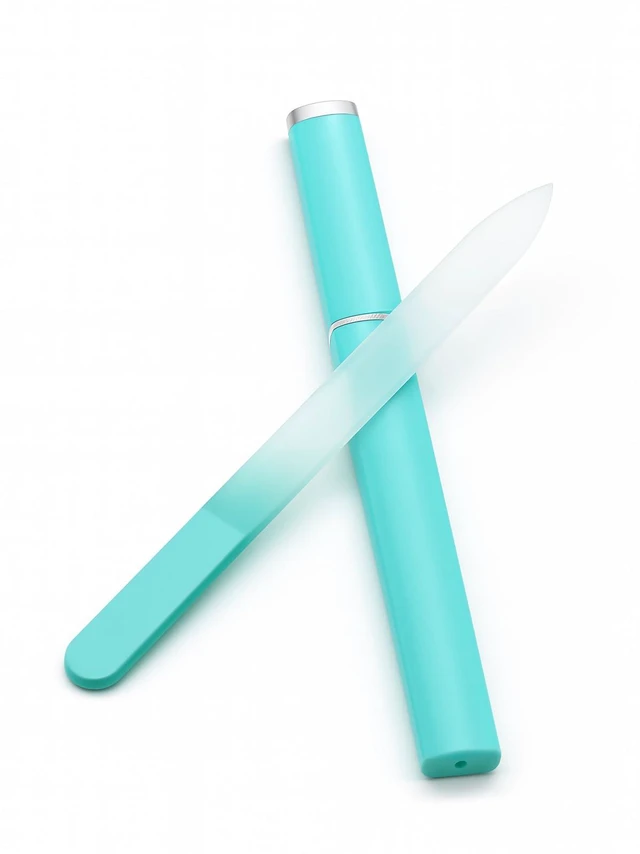 Alt view image 3 of 7 - Glass Nail File with Case, 1 Pack Crystal Fingernail File for Natural Nails Double-Sided Etched Czech Glass Nail Filer, Gentle Nail Care, Portable Manicure Tool for Women & Men (Green)