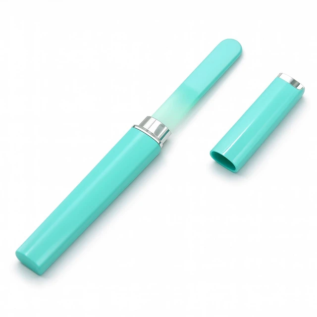 Alt view image 4 of 7 - Glass Nail File with Case, 1 Pack Crystal Fingernail File for Natural Nails Double-Sided Etched Czech Glass Nail Filer, Gentle Nail Care, Portable Manicure Tool for Women & Men (Green)