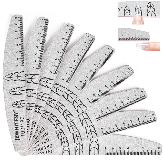 Main image of JEWHITENY 9 PCS Nail File Set: 100/180 Grit Emery Boards Dual-Sided Nail File for Natural Nails and Acrylic Nails,Washable and Reusable Multi-Grit Manicure Kit for Beginners & Professionals