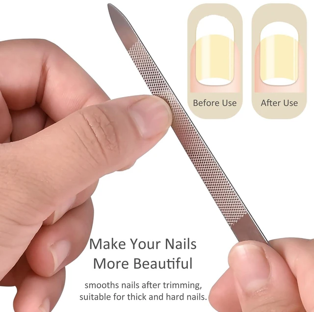Alt view image 3 of 7 - 10-Pack Metal Nail Files for Natural Nails - Stainless Steel, Thin, Durable with Curved Sharp Pointed Tip, Double-Sided Manicure and Pedicure Tools