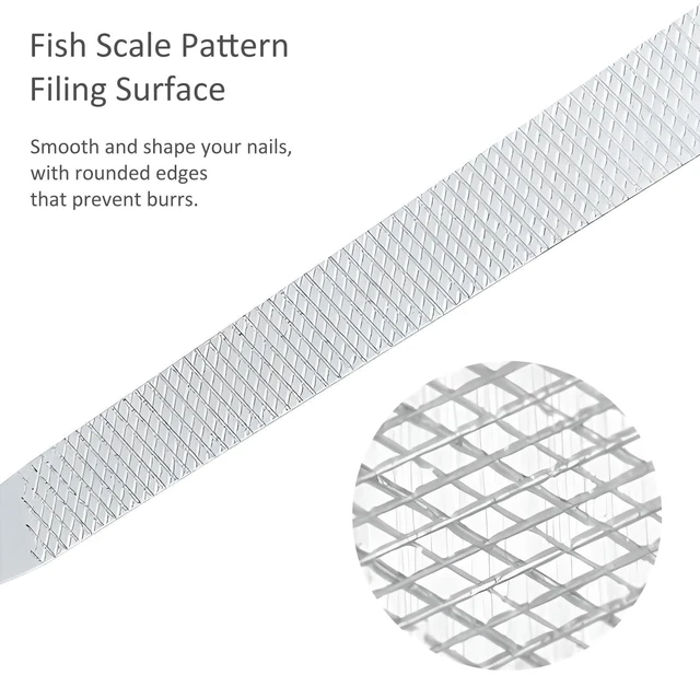 Alt view image 4 of 7 - 10-Pack Metal Nail Files for Natural Nails - Stainless Steel, Thin, Durable with Curved Sharp Pointed Tip, Double-Sided Manicure and Pedicure Tools
