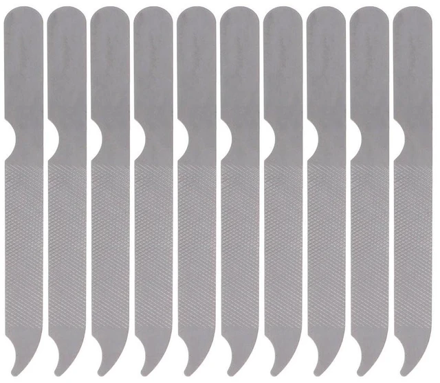 Alt view image 2 of 7 - Express Stainless Steel Metal Nail File, Double Side Fingernail Toenail Files Metal File Buffer Fingernails Toenails Art New Pedicure Tool for Salon and Home Manicure Files (F, 10)