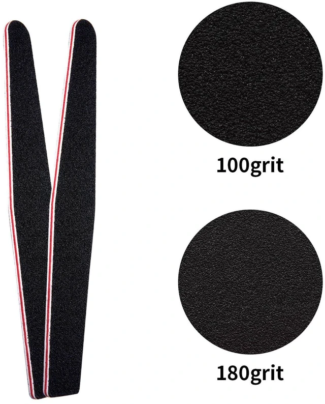 Alt view image 4 of 7 - Professional Manicure Tools Kit, 8 Pack Nail File and Buffer Block, Black Nail Pedicure File with 100/180 Grit for Sanding, Buffing, Grinding and Polishing