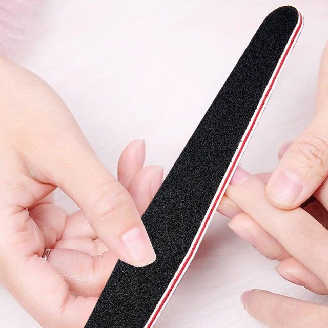 Alt view image 6 of 7 - Professional Manicure Tools Kit, 8 Pack Nail File and Buffer Block, Black Nail Pedicure File with 100/180 Grit for Sanding, Buffing, Grinding and Polishing