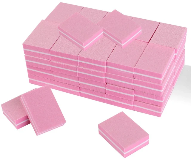 Main image of UUDYIGE Mini Nail Buffer Block: 45 Pack 100/180 Grit Sponge Files Pink | Acrylic, Gel and Natural Nails, Shape, Smooth and Prep Surfaces for Home, Salon and Travel Manicures