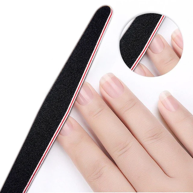 Alt view image 7 of 7 - Professional Manicure Tools Kit, 8 Pack Nail File and Buffer Block, Black Nail Pedicure File with 100/180 Grit for Sanding, Buffing, Grinding and Polishing