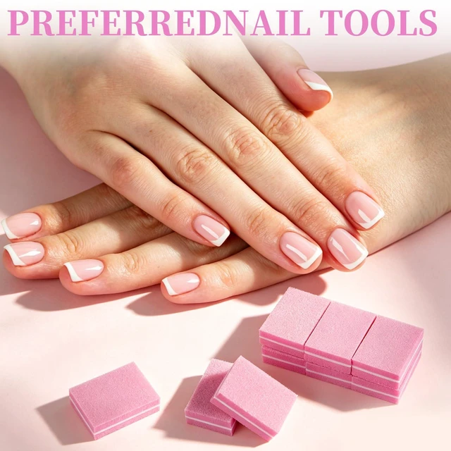 Alt view image 5 of 6 - UUDYIGE Mini Nail Buffer Block: 45 Pack 100/180 Grit Sponge Files Pink | Acrylic, Gel and Natural Nails, Shape, Smooth and Prep Surfaces for Home, Salon and Travel Manicures