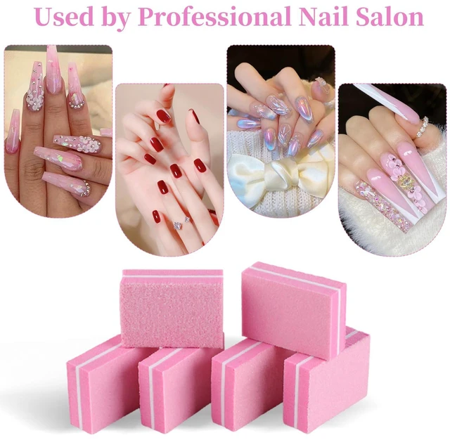 Alt view image 6 of 6 - UUDYIGE Mini Nail Buffer Block: 45 Pack 100/180 Grit Sponge Files Pink | Acrylic, Gel and Natural Nails, Shape, Smooth and Prep Surfaces for Home, Salon and Travel Manicures