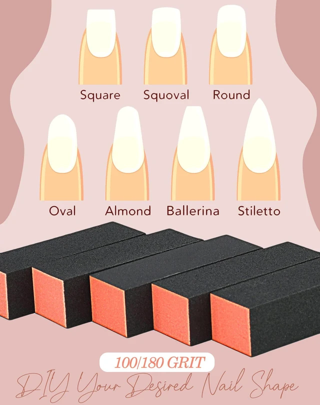 Alt view image 5 of 7 - Maryton Nail Buffer Block, Medium/Fine Grit 100/180 Finishing Buffers for Acrylic Nails Gel Polish Nails, 3 Way Professional Pedicure Manicure Buffer Kits, 5 Count