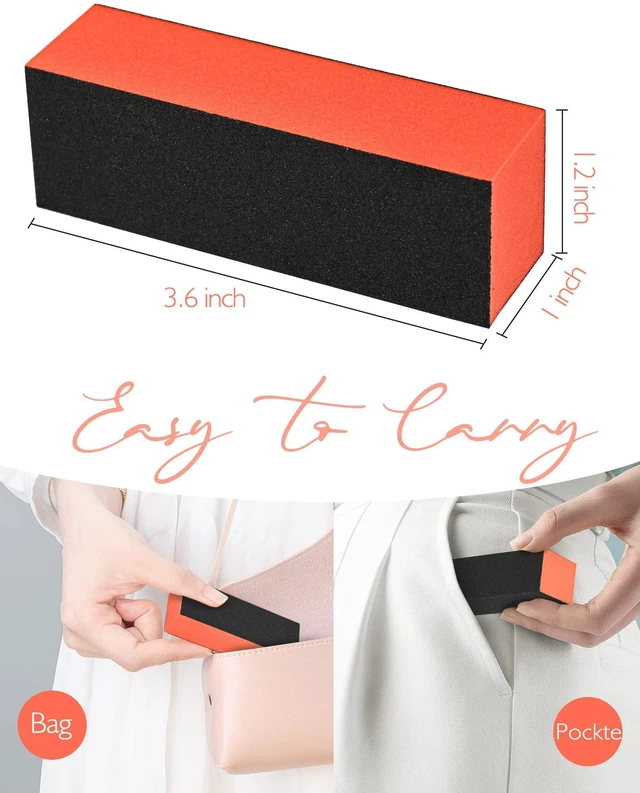 Alt view image 7 of 7 - Maryton Nail Buffer Block, Medium/Fine Grit 100/180 Finishing Buffers for Acrylic Nails Gel Polish Nails, 3 Way Professional Pedicure Manicure Buffer Kits, 5 Count