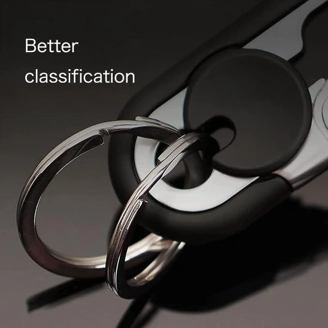 Alt view image 2 of 6 - CHRIS GOOD Men's Car Key Chain 2pcs, Personalized Creative Stainless Steel Car Keychain for Men (Black,Black)