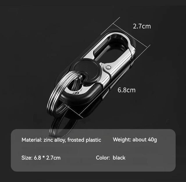 Alt view image 3 of 6 - CHRIS GOOD Men's Car Key Chain 2pcs, Personalized Creative Stainless Steel Car Keychain for Men (Black,Black)