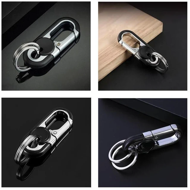 Alt view image 6 of 6 - CHRIS GOOD Men's Car Key Chain 2pcs, Personalized Creative Stainless Steel Car Keychain for Men (Black,Black)