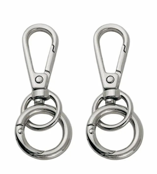 Main image of TANJUN Key-Chain with Quick-Release Spring Clip Keyrings - Car Keychain for Men or Women.bags,Purses (Silver)
