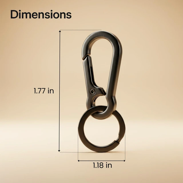 Alt view image 7 of 7 - OXIHOUSE&CO- Metal Carabiner Keychain Set of 2, Silver Black Minimalist Key Ring Clip Holder for Car Keys, House Keys, Backpack, Purse, Durable Keychain for Women Men