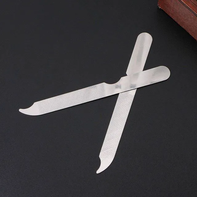 Alt view image 4 of 7 - Express Stainless Steel Metal Nail File, Double Side Fingernail Toenail Files Metal File Buffer Fingernails Toenails Art New Pedicure Tool for Salon and Home Manicure Files (F, 10)
