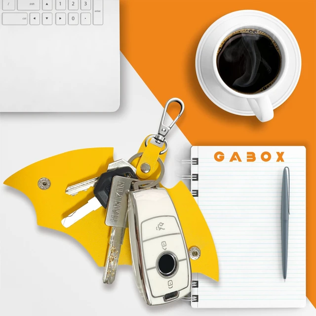 Alt view image 4 of 7 - GABOX Bat Keychain Car Key Fob EDC Key Chain Case Accessories | with Key Ring Clip, Snap Closure, for Men Women Boyfriend