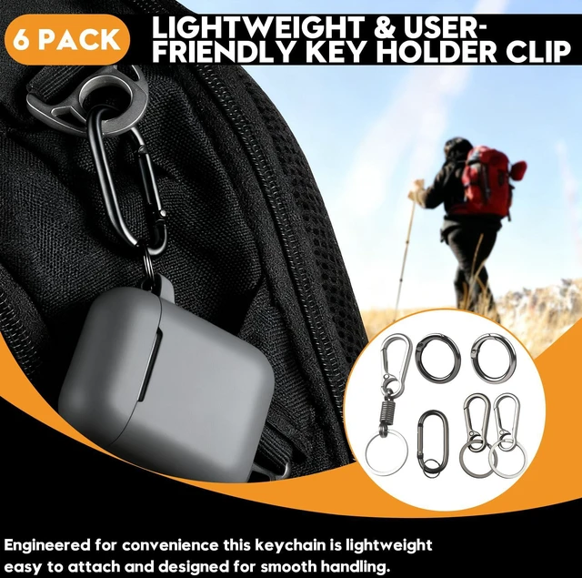 Alt view image 4 of 7 - Keychain Clip, 6 Pack Key Chain Hooks with Key Rings Holder | Metal Key Organizer for Car Home Keys Men Women