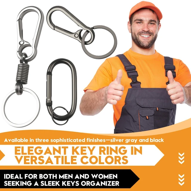 Alt view image 6 of 7 - Keychain Clip, 6 Pack Key Chain Hooks with Key Rings Holder | Metal Key Organizer for Car Home Keys Men Women