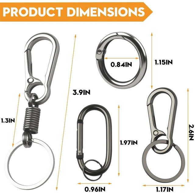 Alt view image 7 of 7 - Keychain Clip, 6 Pack Key Chain Hooks with Key Rings Holder | Metal Key Organizer for Car Home Keys Men Women