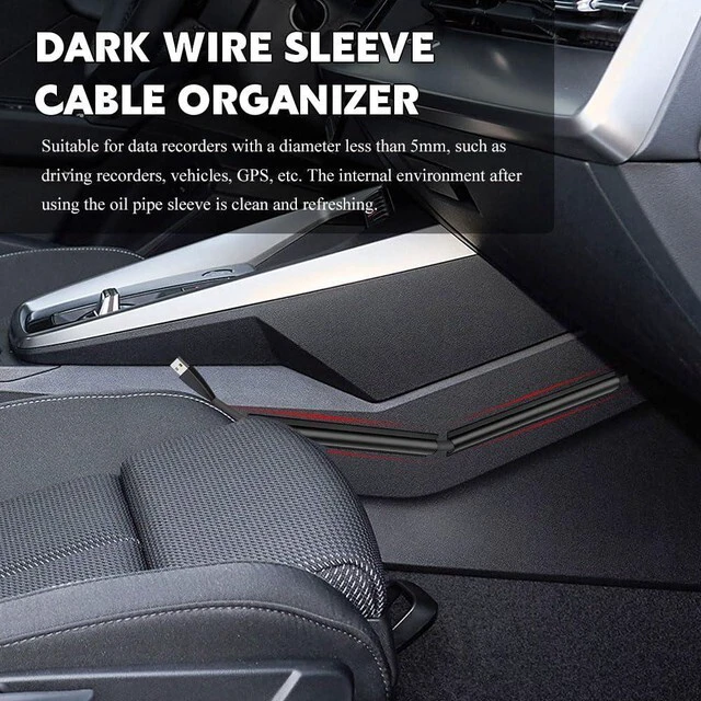 Alt view image 3 of 7 - HQRNYP 4PCS Car Concealed Wire Cover, Car Cable Management, PVC Auto Split Sleeving Wire Cord Organizer, Universal Auto Accessories Black Soft PVC Cable Sleeve Fit for USB, Audio and Video Line