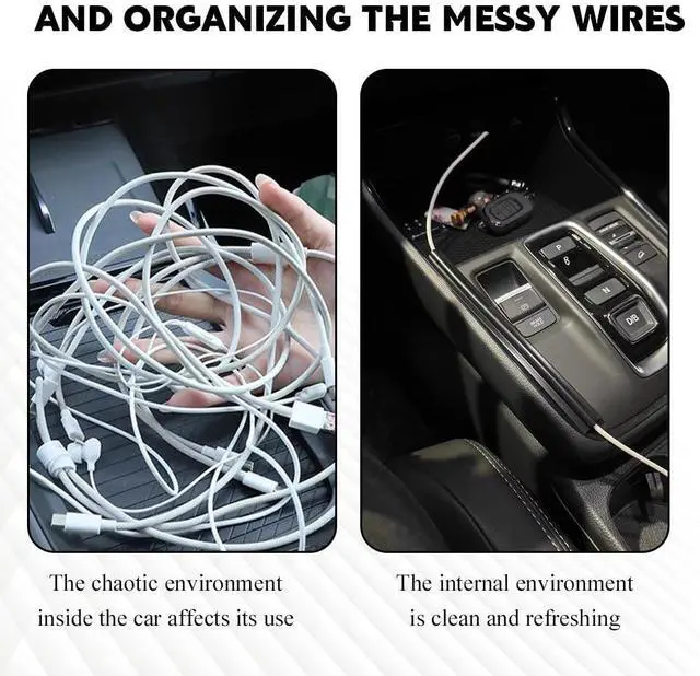 Alt view image 4 of 7 - HQRNYP 4PCS Car Concealed Wire Cover, Car Cable Management, PVC Auto Split Sleeving Wire Cord Organizer, Universal Auto Accessories Black Soft PVC Cable Sleeve Fit for USB, Audio and Video Line
